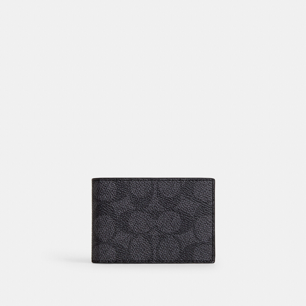 Coach Outlet Men's Compact Billfold Wallet In Signature BRAND NEW WITH TAGS
